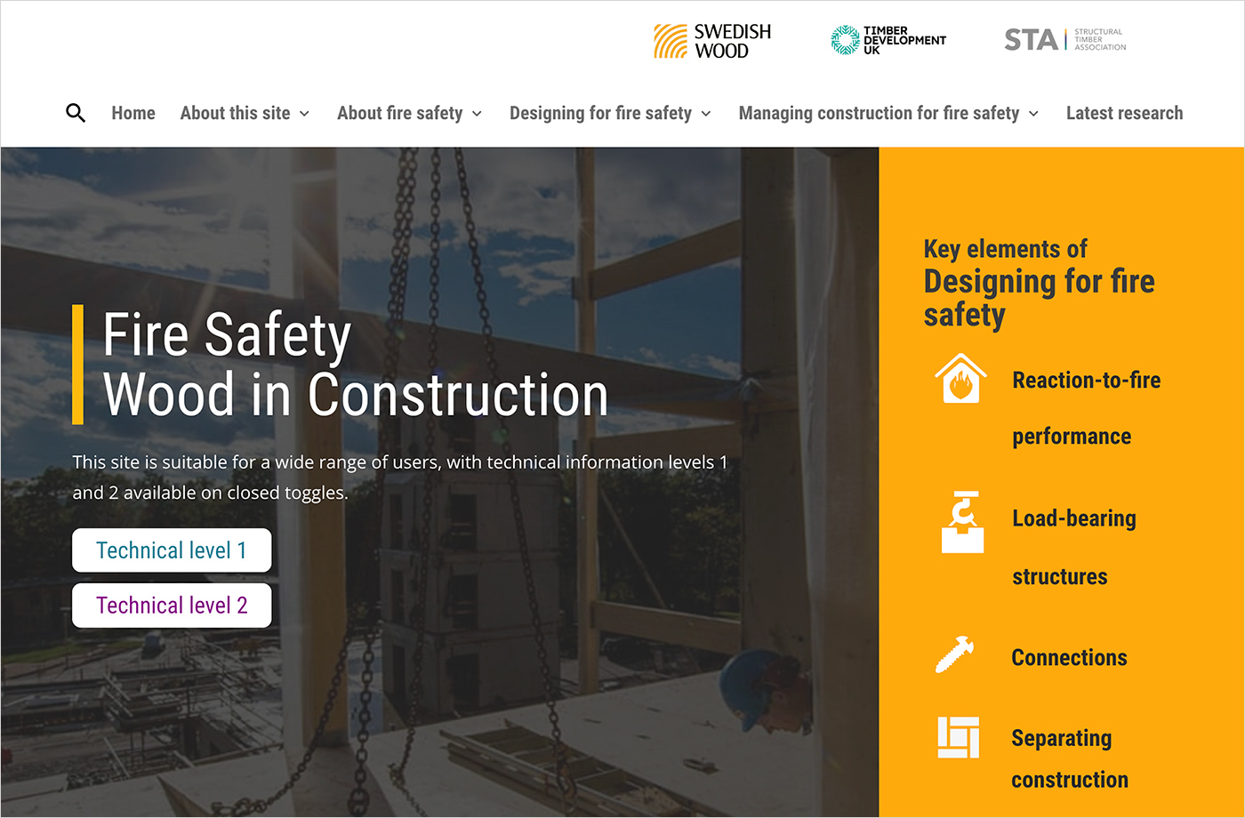 Fire safety, wood in construction